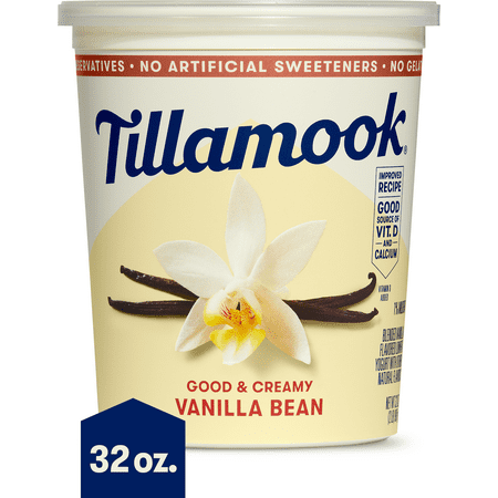 Tillamook Vanilla Bean Low Fat Yogurt, Blended, 32 oz Tub