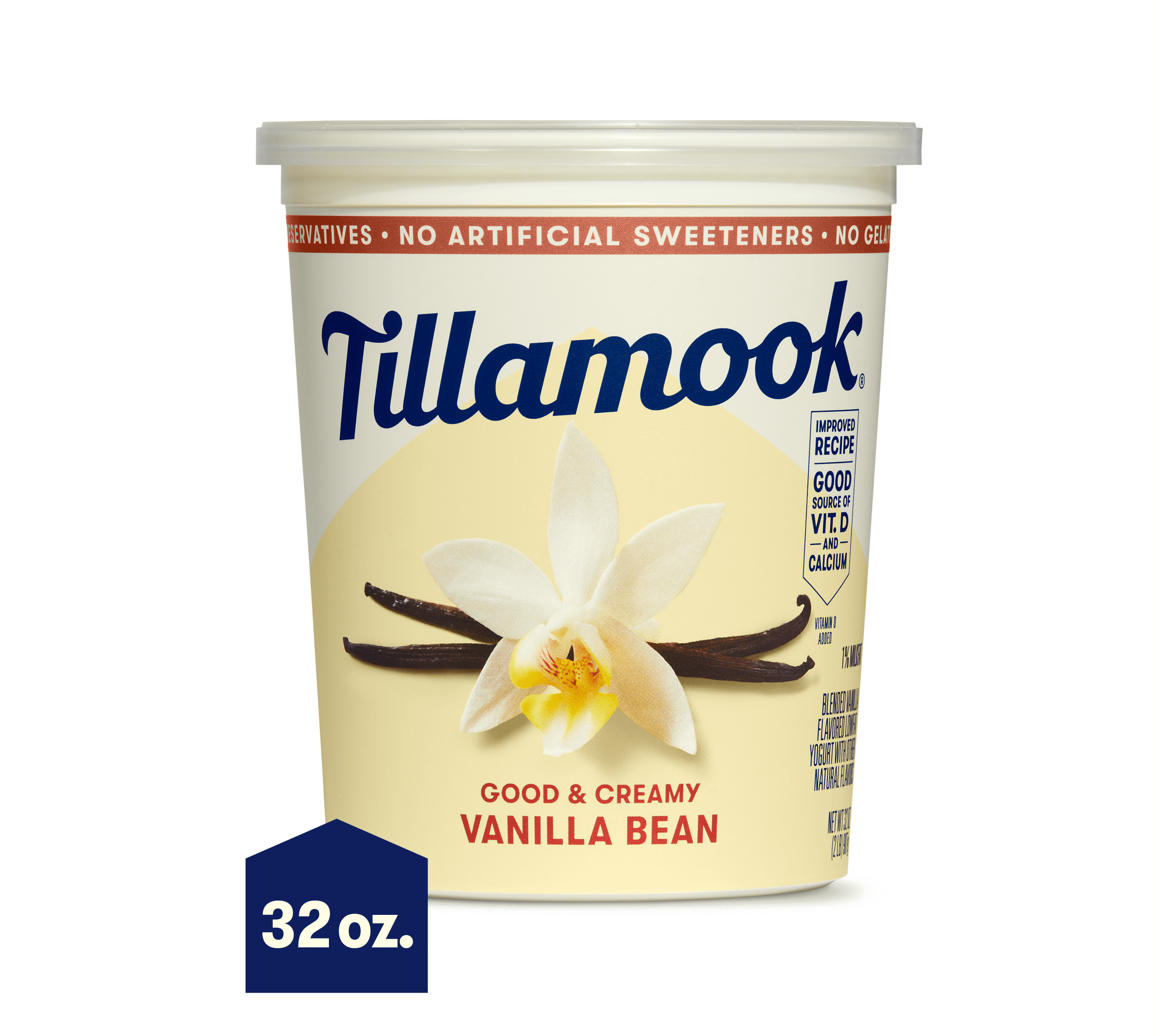 VANILLA BEAN GOOD & CREAMY BLENDED VANILLA FLAVORED LOWFAT YOGURT, VANILLA BEAN