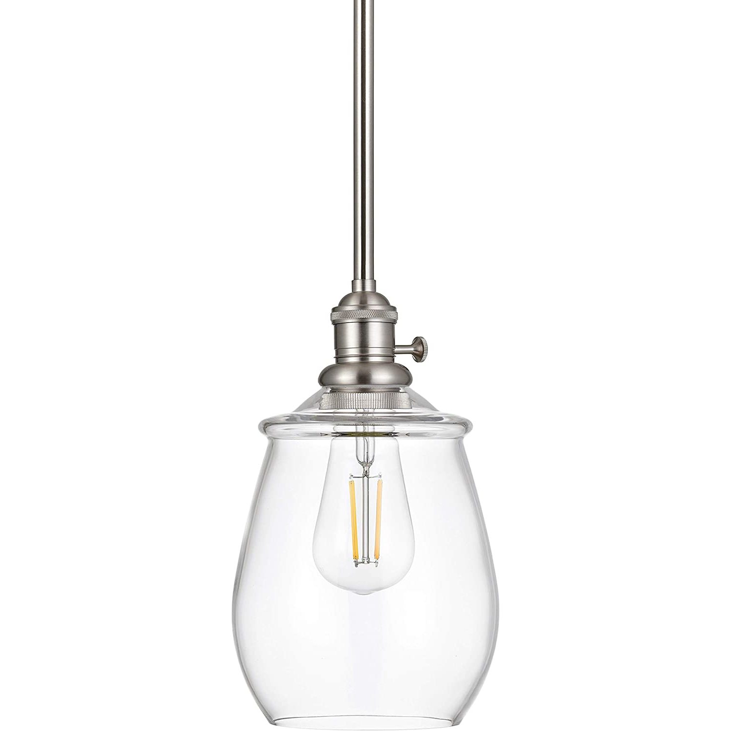 Tilled Arenza Brushed Nickel Pendant Light Fixture Farmhouse Pendant