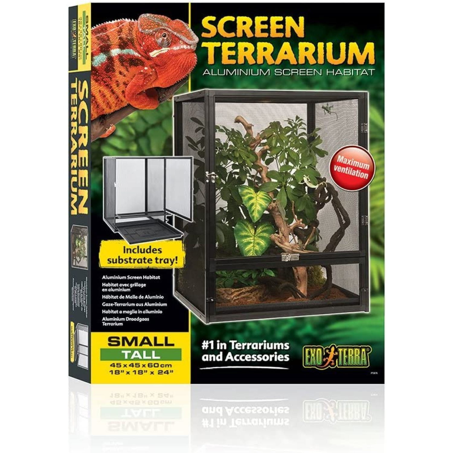 Tilled Screen Terrarium, Aluminum Screen Reptile Habitat, Small Tall ...