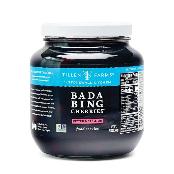 Tillen Farms Bada Bing Cherries, Pitted and On Stem, 72 Ounce