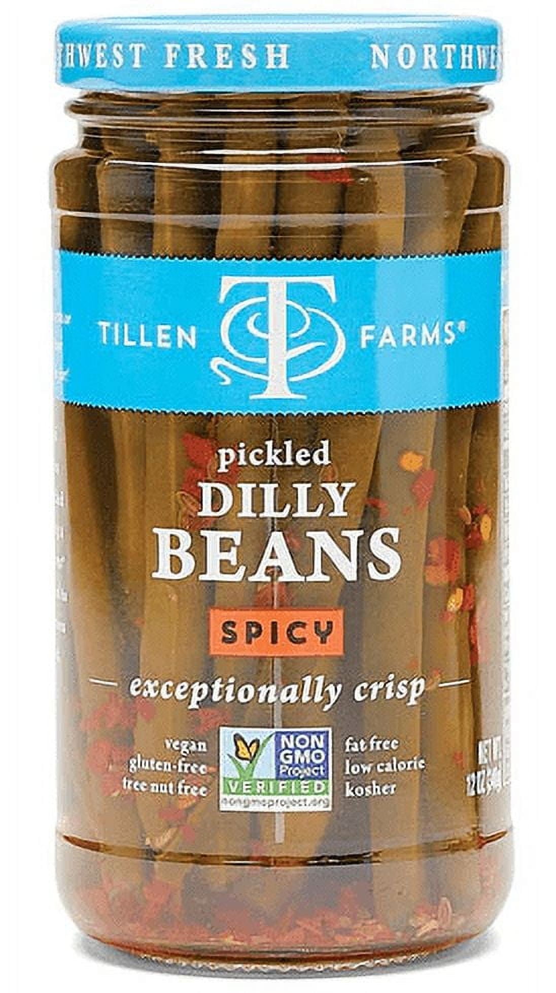 Tillen Farms Crispy Pickled Dilly Beans Spicy 12 oz Pack of 3