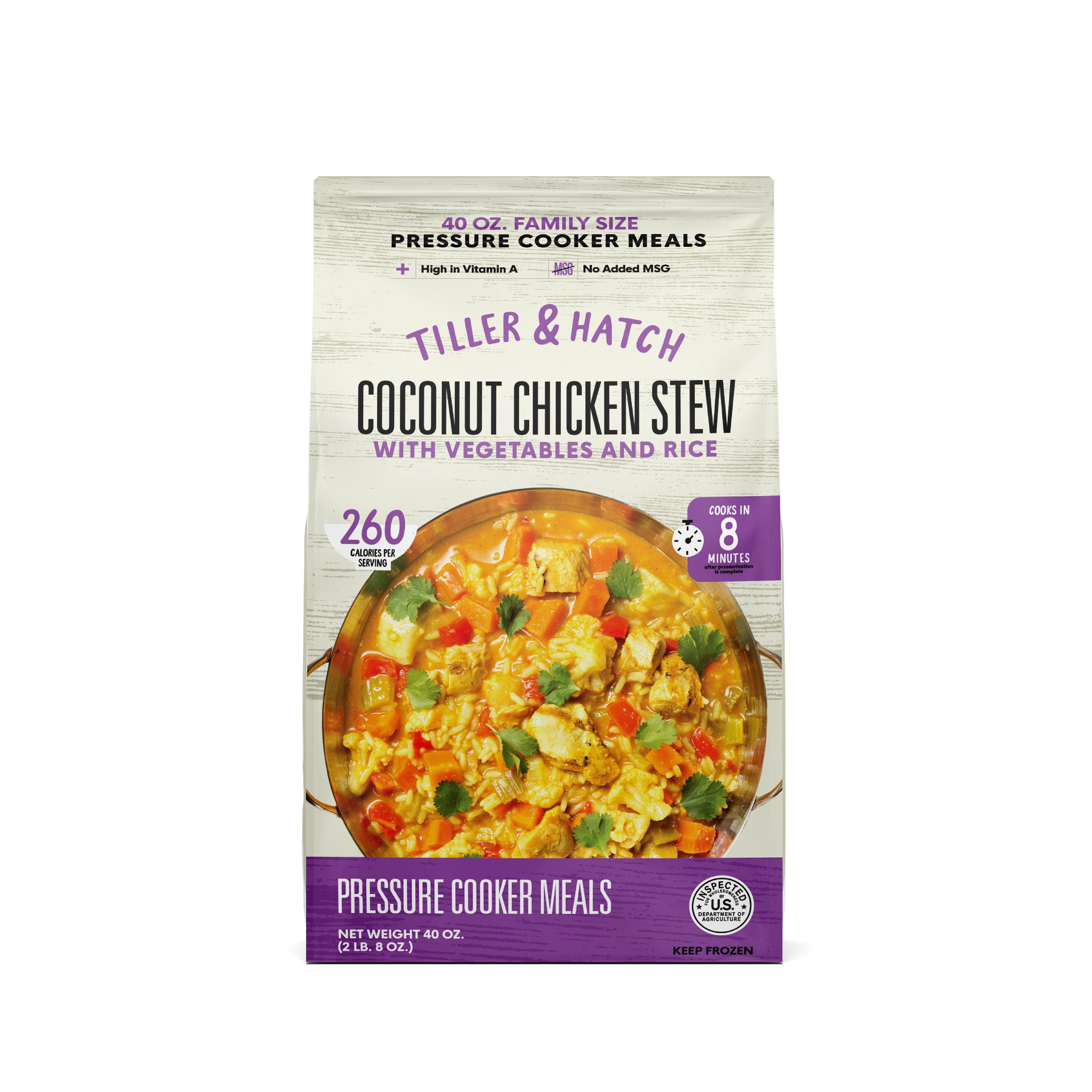 Tiller Hatch Coconut Curry Stew with Chicken Vegetables and Rice 40 oz