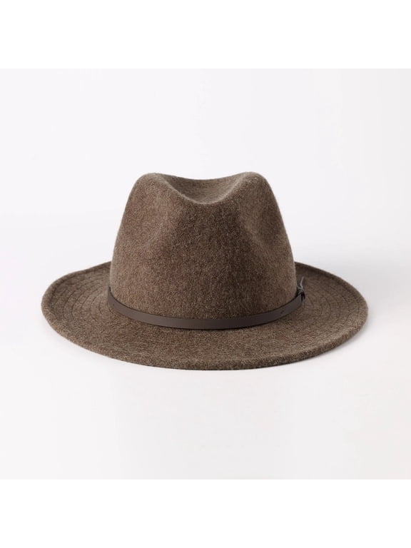 Montana Fedora With Hidden Earflaps-Brown Mix