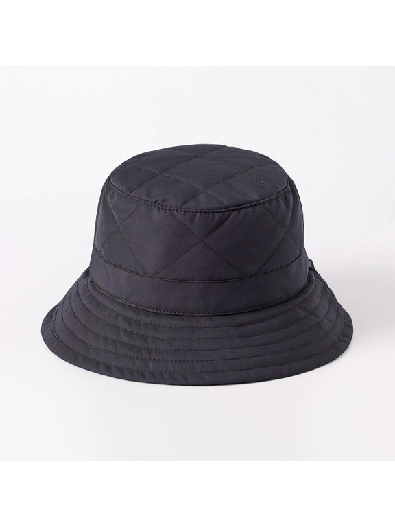 Quilted Down Bucket Hat with Tuckaway Earflaps - (medium)