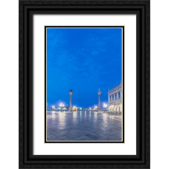 Tilley, Rob 11x14 Black Ornate Wood Framed with Double Matting Museum Art Print Titled - Italy-Venice San Marco Piazza at dawn