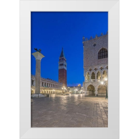 Tilley, Rob 13x18 White Modern Wood Framed Museum Art Print Titled - Italy-Venice San Marco Piazza at dawn