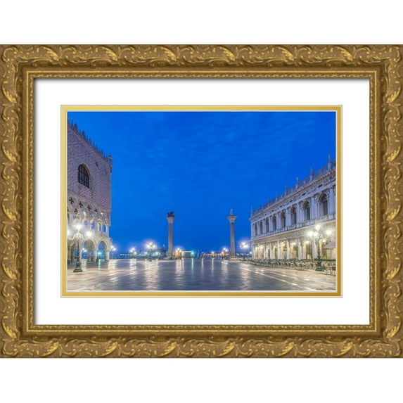 Tilley, Rob 14x11 Gold Ornate Wood Framed with Double Matting Museum Art Print Titled - Italy-Venice San Marco Piazza at dawn
