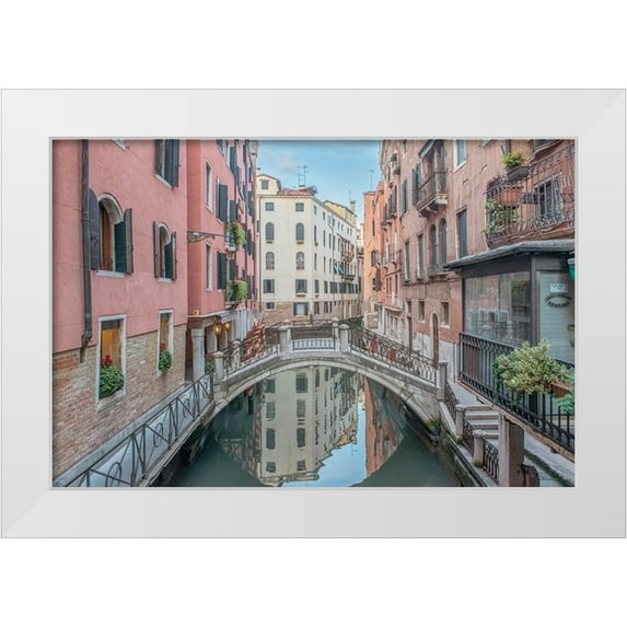 Tilley, Rob 14x11 White Modern Wood Framed Museum Art Print Titled - Italy-Venice Bridge over Canal