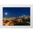 thumbnail image 1 of Tilley, Rob 24x17 White Modern Wood Framed Museum Art Print Titled - Washington State-Seattle Full Moon Over Downtown, 1 of 4