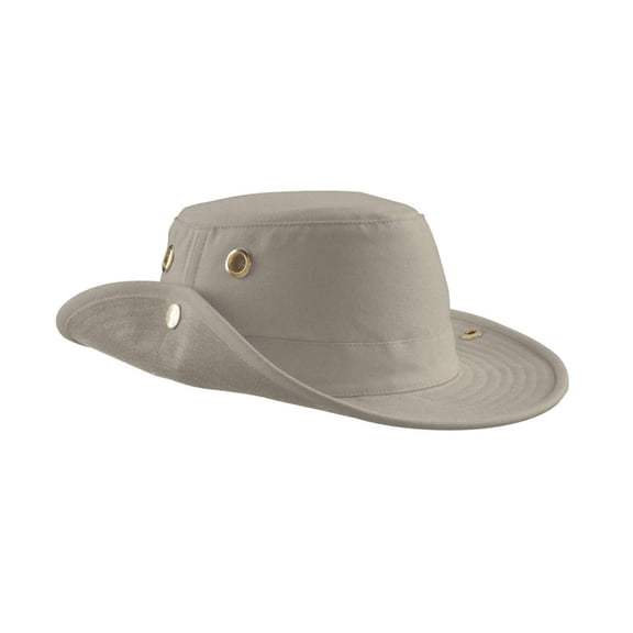 Tilley Size 7 1/2 Unisex T3 Cotton Duck Snap-up Brim Hat, Khaki