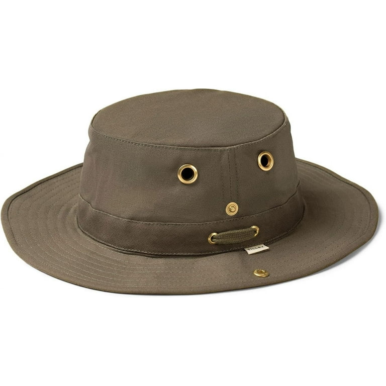 Tilley Size 7 1/2 Unisex T3 Cotton Duck Snap-up Brim Hat, Olive