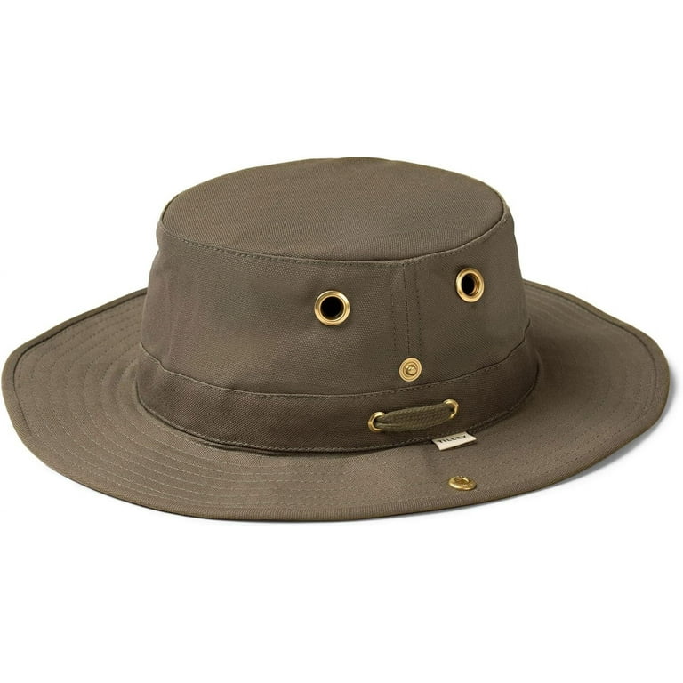 Tilley Size 7 1/2 Unisex T3 Cotton Duck Snap-up Brim Hat, Olive 