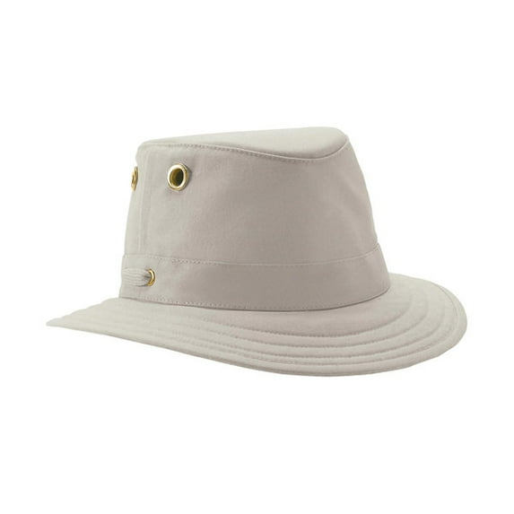 Tilley Size 7 3/4 or 24 1/4in. Special Order Unisex T5 Cotton Duck Medium Down Sloping Brim Hat, Khaki with Olive Underbrim