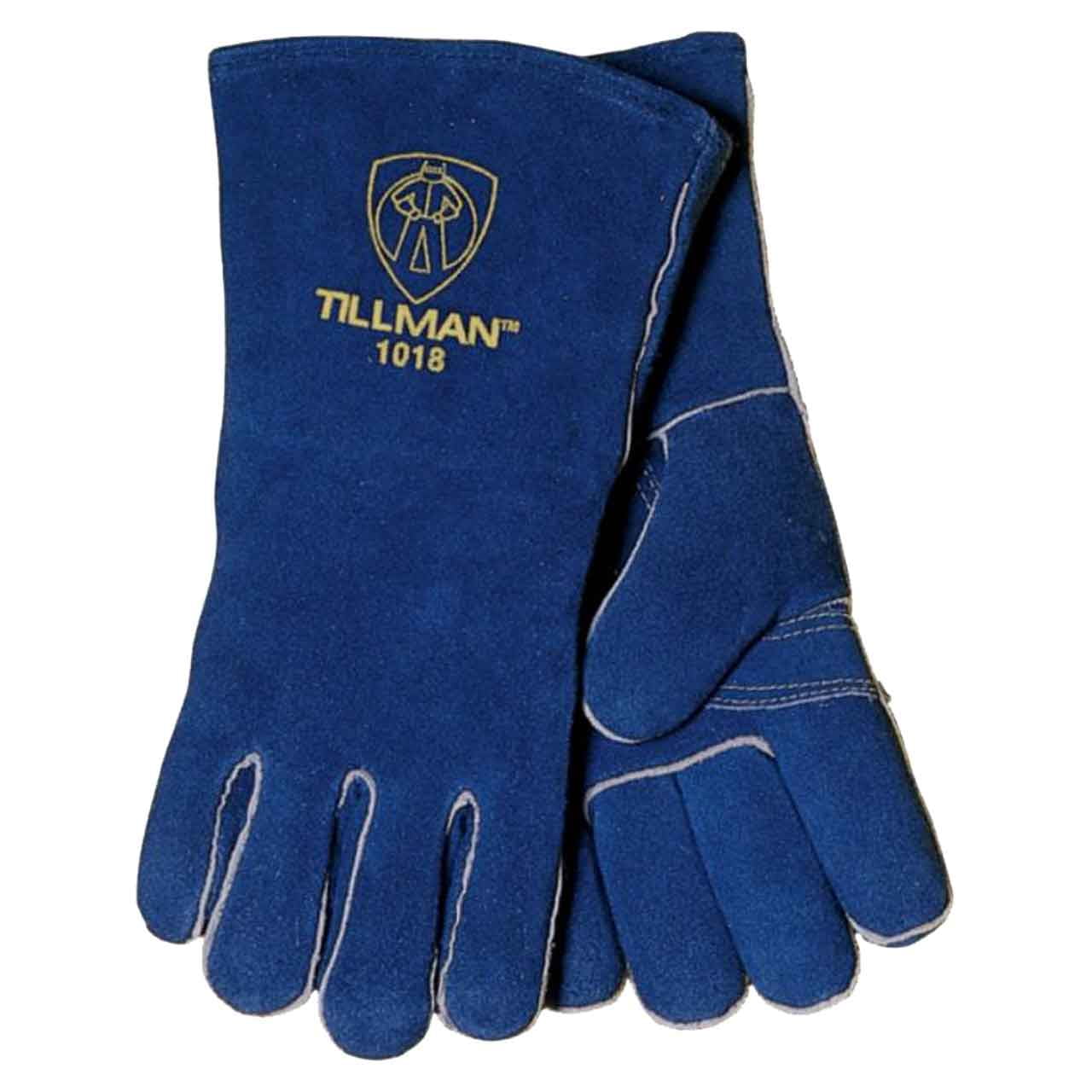 Tillman 10182X Blue Slightly Select Shoulder Split Cowhide Stick Welding Gloves, 14” length