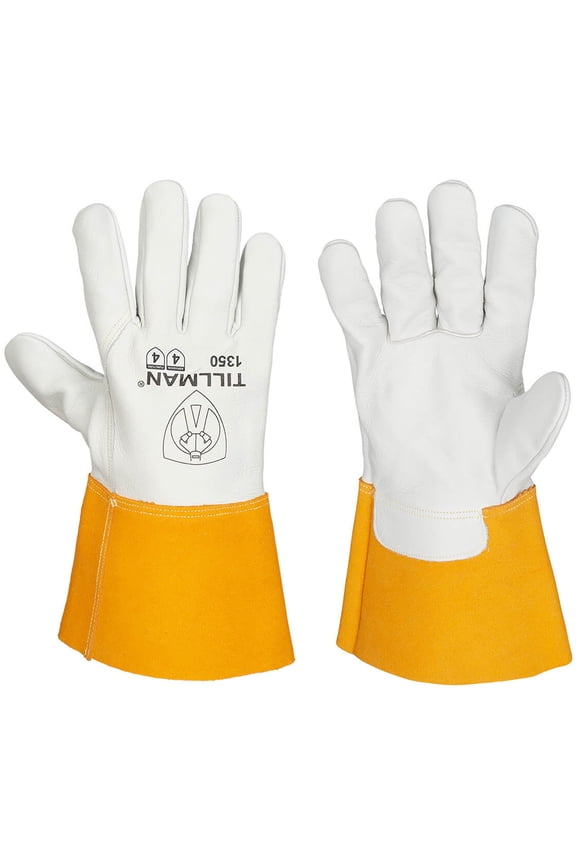 1350 Top Grain Cowhide MIG Welding Gloves, Unlined with 4" Cuff, Medium