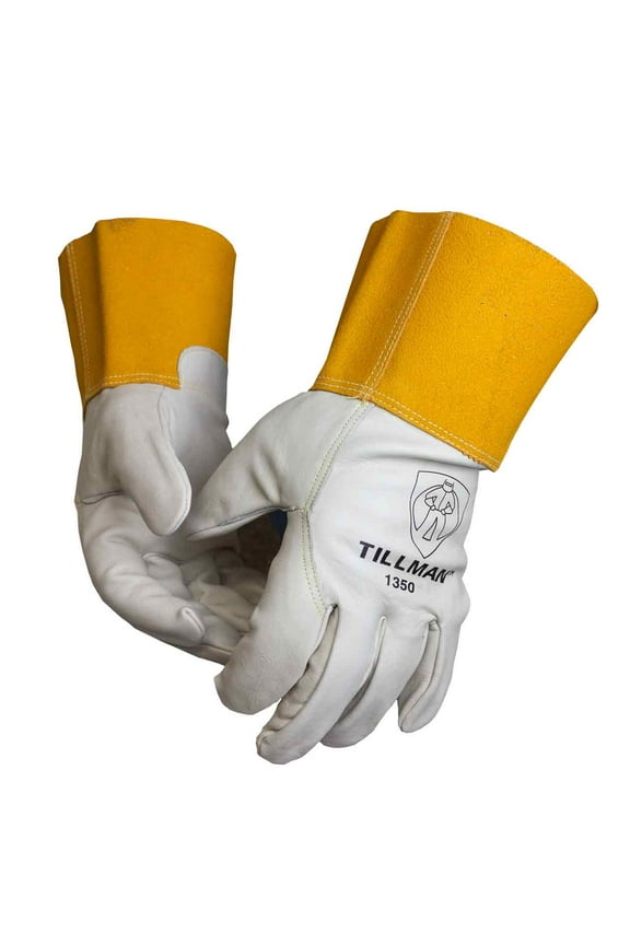 1350 Unlined Top Grain Cowhide MIG Welding Gloves 4" Cuff, Large
