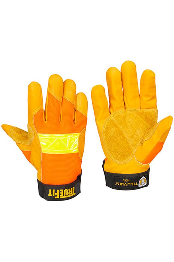 1476 TrueFit Hi-Vis Cowhide & Spandex Performance Work Gloves, Large