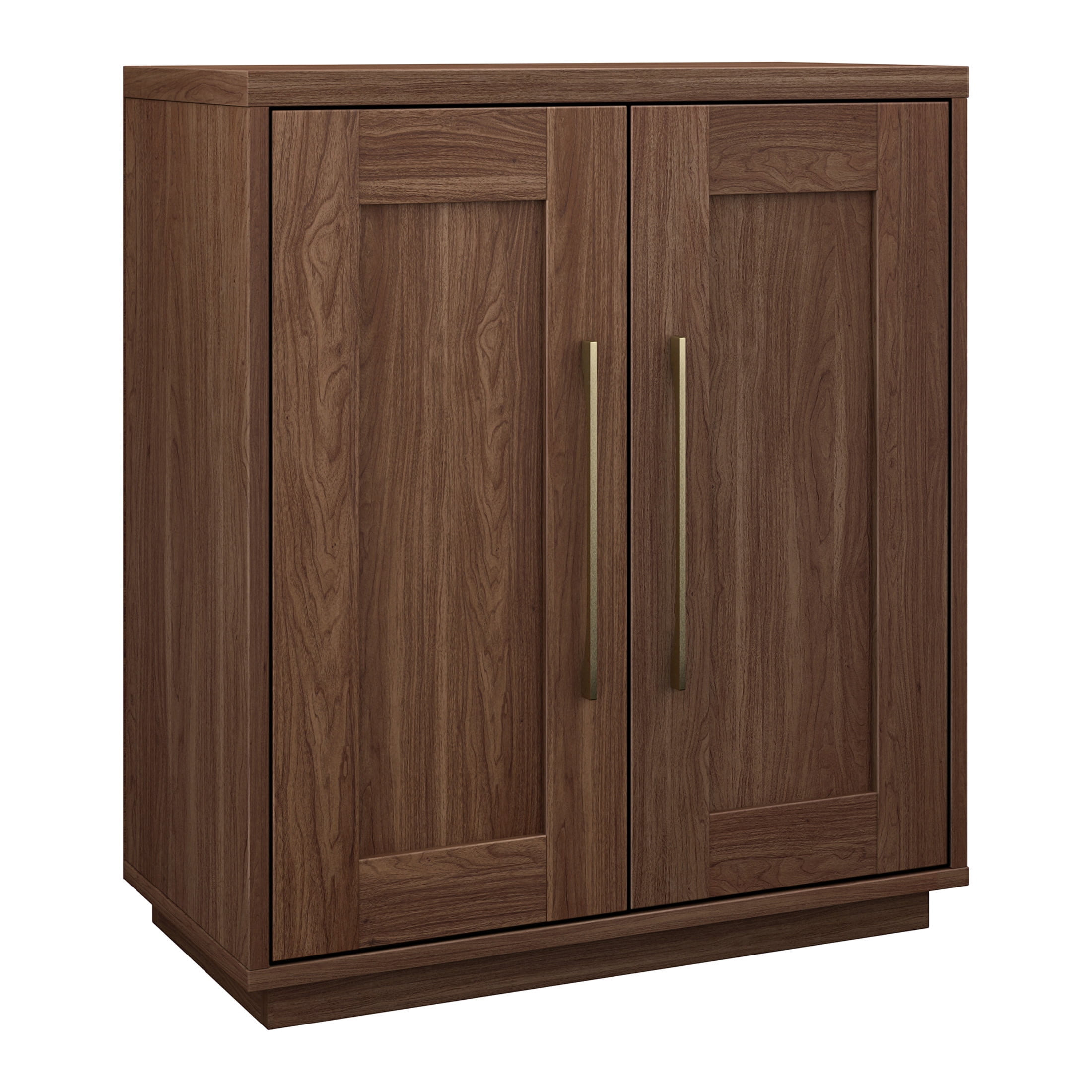 Evelyn&Zoe Modern/Contemporary 28" Wide Satin Walnut Accent Cabinet