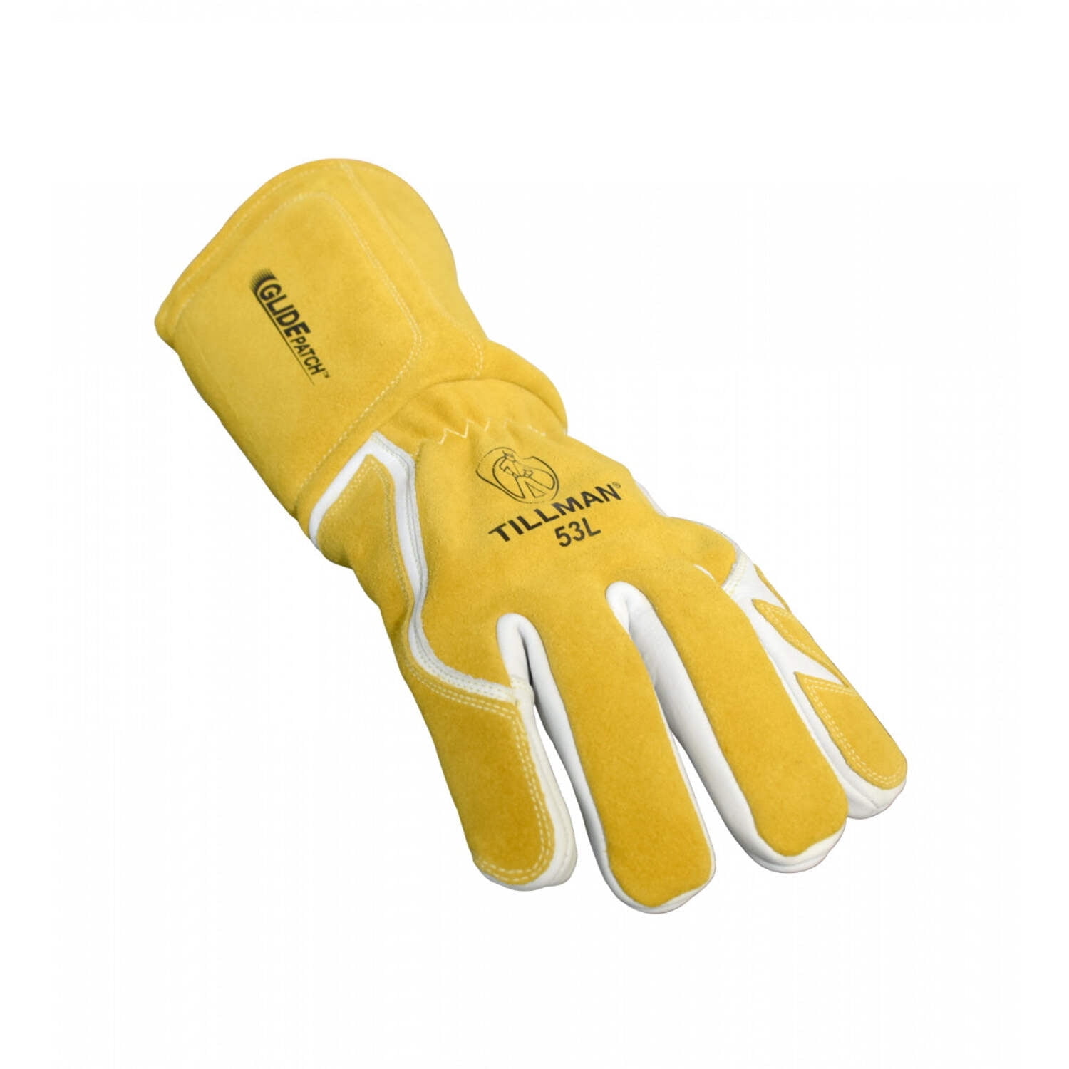 Tillman 55 Onyx Black Top Grain/Split Cowhide MIG Welding Gloves, X-Large - Heat Resistant, Durable Protection For Welders