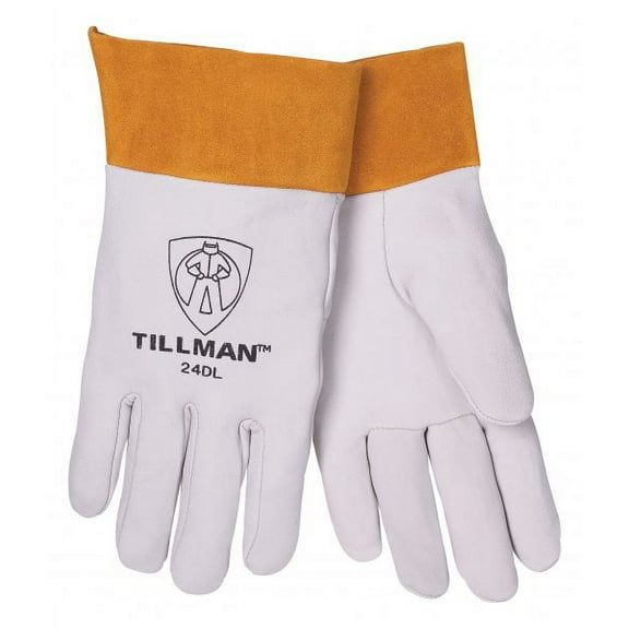 Tillman Small Pearl Top Grain Kidskin Unlined Premium Grade TIG Welders Gloves With Straight Thumb, 2'' Cuff And Kevlar Lock Stitching