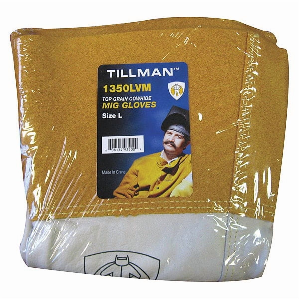 John Tillman Medium 11-12 Welding Gloves - Pearl & Gold Heavy Duty Cowhide MIG/TIG Gloves