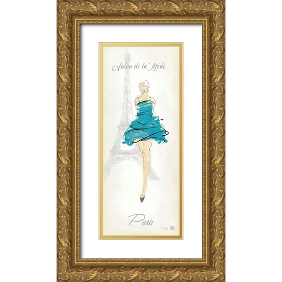 Tillmon, Avery 10x18 Gold Ornate Wood Framed with Double Matting Museum Art Print Titled - Fashion Lady I
