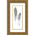 thumbnail image 1 of Tillmon, Avery 10x18 Gold Ornate Wood Framed with Double Matting Museum Art Print Titled - Feather Sketches VIII Blue Gray, 1 of 4