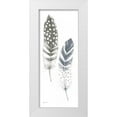 thumbnail image 1 of Tillmon, Avery 10x18 White Modern Wood Framed Museum Art Print Titled - Feather Sketches VIII Blue Gray, 1 of 4