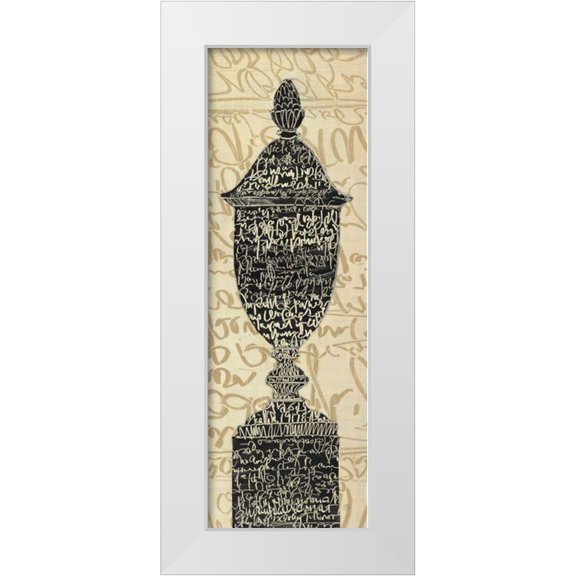 Tillmon, Avery 11x24 White Modern Wood Framed Museum Art Print Titled - Scripted Urn II