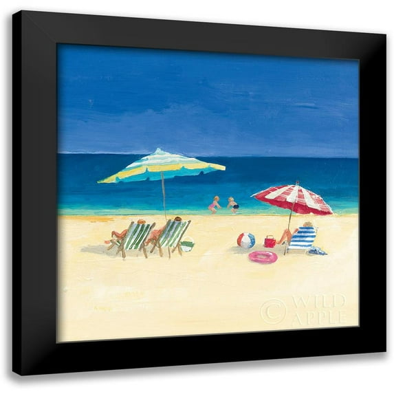 Tillmon, Avery 12x12 Black Modern Framed Museum Art Print Titled - Day at the Beach Sq IV