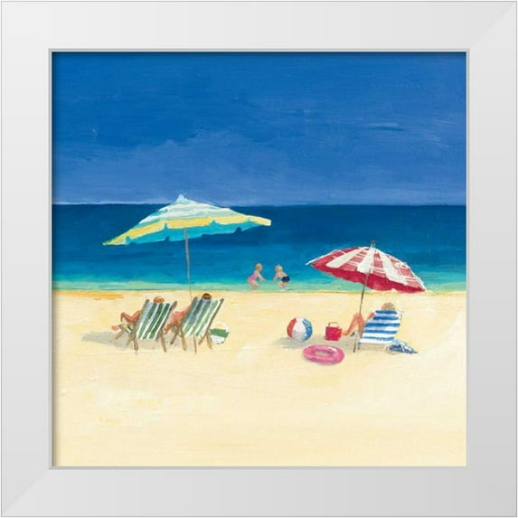 Tillmon, Avery 12x12 White Modern Wood Framed Museum Art Print Titled - Day at the Beach Sq IV
