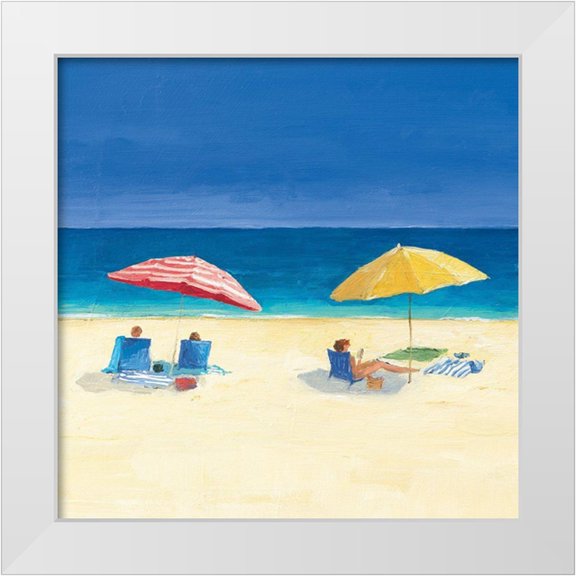 Tillmon, Avery 12x12 White Modern Wood Framed Museum Art Print Titled - Day at the Beach Sq I