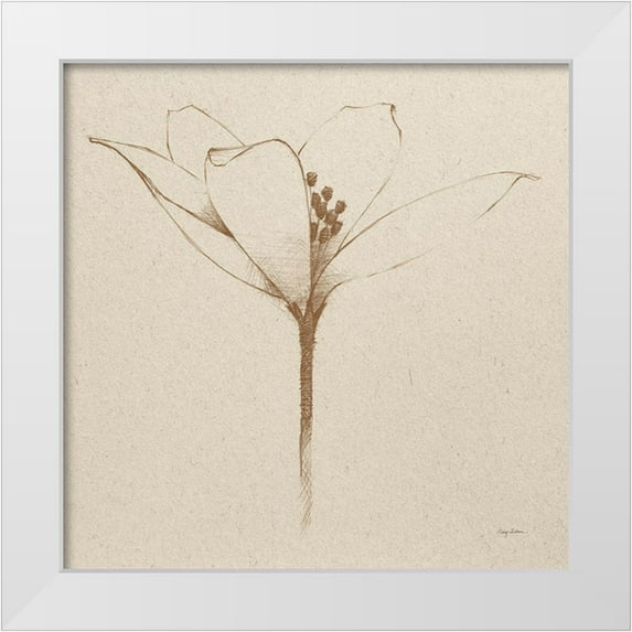 Tillmon, Avery 12x12 White Modern Wood Framed Museum Art Print Titled - Modern Vintage Floral VI