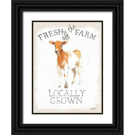 Tillmon, Avery 12x14 Black Ornate Wood Framed with Double Matting Museum Art Print Titled - Fresh off the Farm burlap