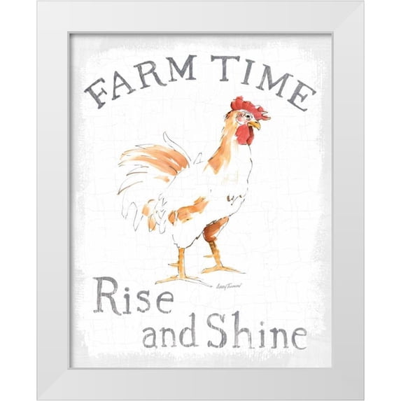 Tillmon, Avery 12x14 White Modern Wood Framed Museum Art Print Titled - Farm Time Enamel v2