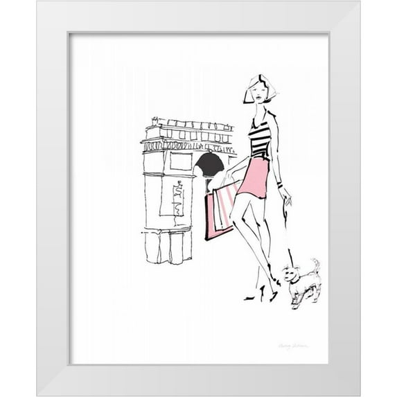Tillmon, Avery 12x14 White Modern Wood Framed Museum Art Print Titled - French Chic II Pink on White No Words