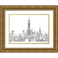 thumbnail image 1 of Tillmon, Avery 14x11 Gold Ornate Wood Framed with Double Matting Museum Art Print Titled - New York Skyline Crop, 1 of 4