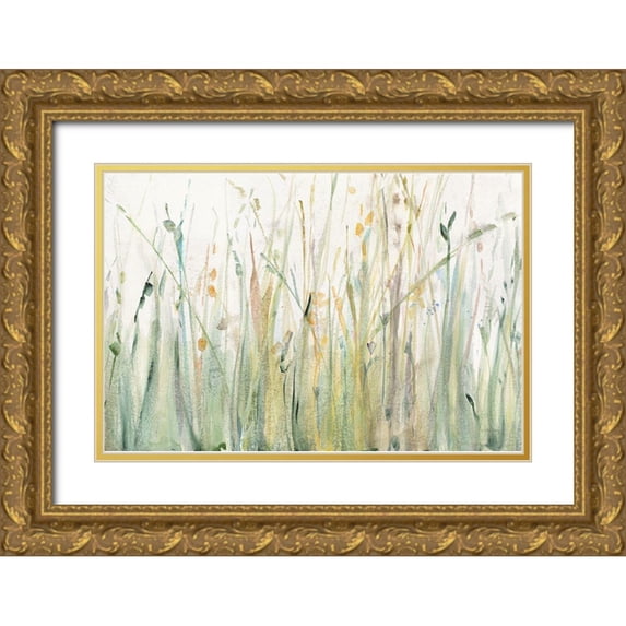 Tillmon, Avery 14x11 Gold Ornate Wood Framed with Double Matting Museum Art Print Titled - Spring Grasses I