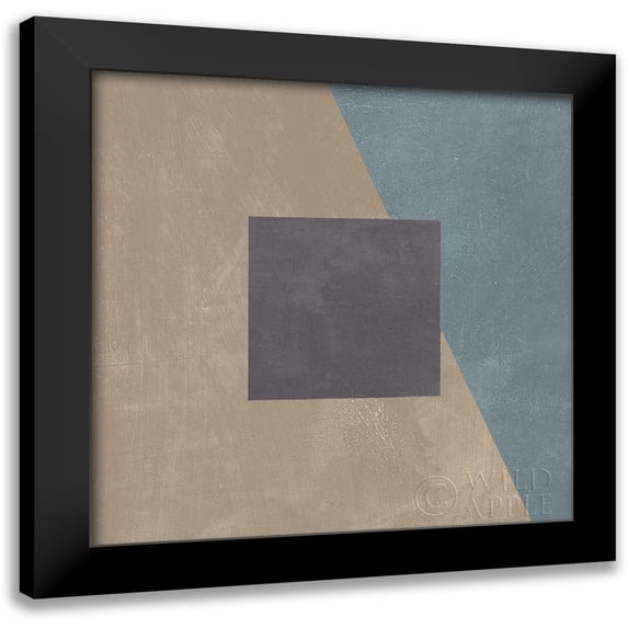 Tillmon, Avery 15x15 Black Modern Framed Museum Art Print Titled - Blue Silk Abstract II
