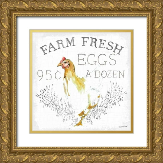 Tillmon, Avery 15x15 Gold Ornate Wood Framed with Double Matting Museum Art Print Titled - Farm Fresh enamel