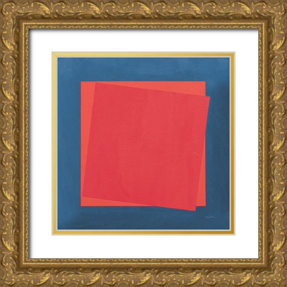 Tillmon, Avery 15x15 Gold Ornate Wood Framed with Double Matting Museum Art Print Titled - Geo Core Bright