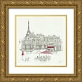 thumbnail image 1 of Tillmon, Avery 15x15 Gold Ornate Wood Framed with Double Matting Museum Art Print Titled - World Cafe  II - Paris Red, 1 of 4