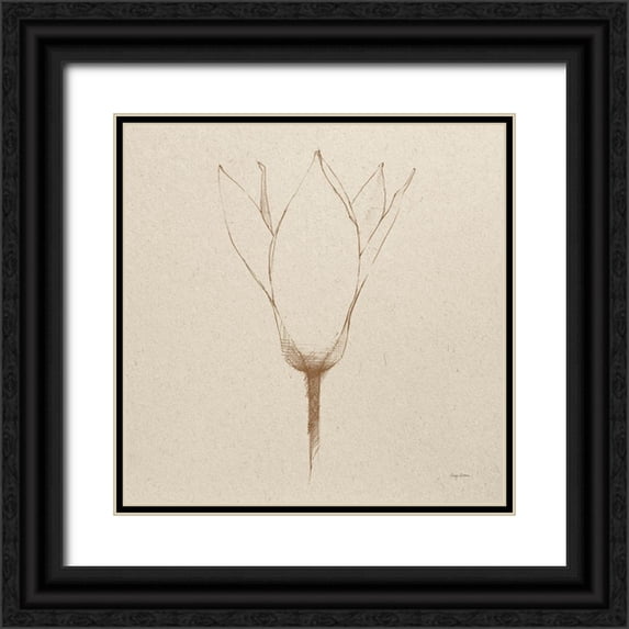 Tillmon, Avery 20x20 Black Ornate Wood Framed with Double Matting Museum Art Print Titled - Modern Vintage Floral V