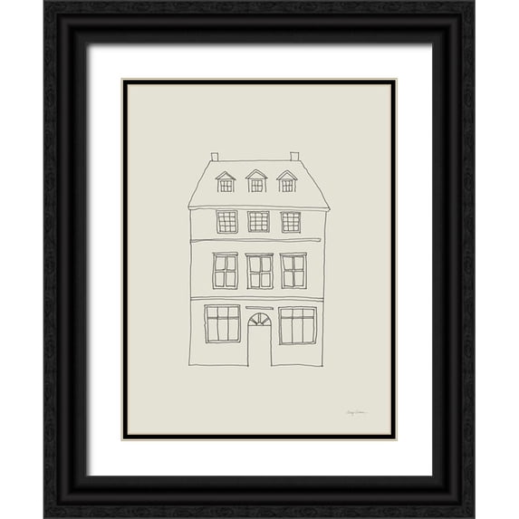 Tillmon, Avery 25x32 Black Ornate Wood Framed with Double Matting Museum Art Print Titled - Buildings of London IV