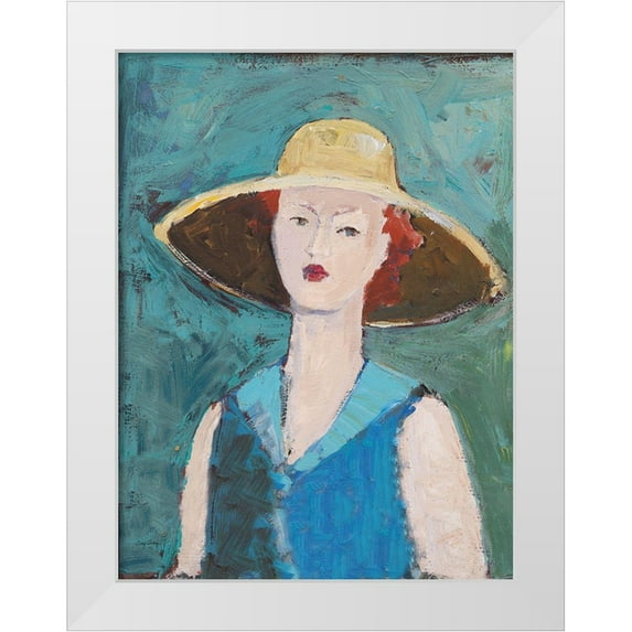 Tillmon, Avery 25x32 White Modern Wood Framed Museum Art Print Titled - Flea Market Portrait II Blue