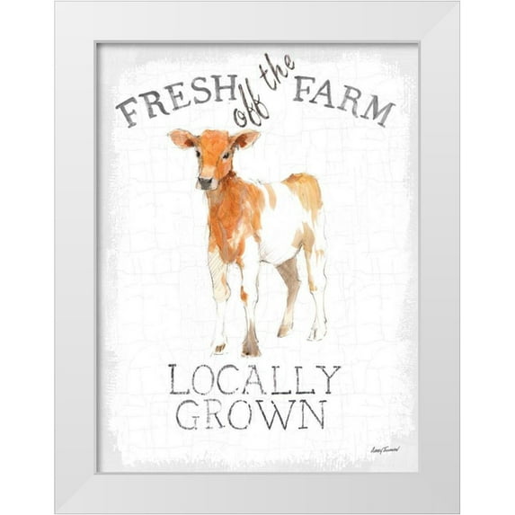 Tillmon, Avery 25x32 White Modern Wood Framed Museum Art Print Titled - Fresh off the Farm enamel