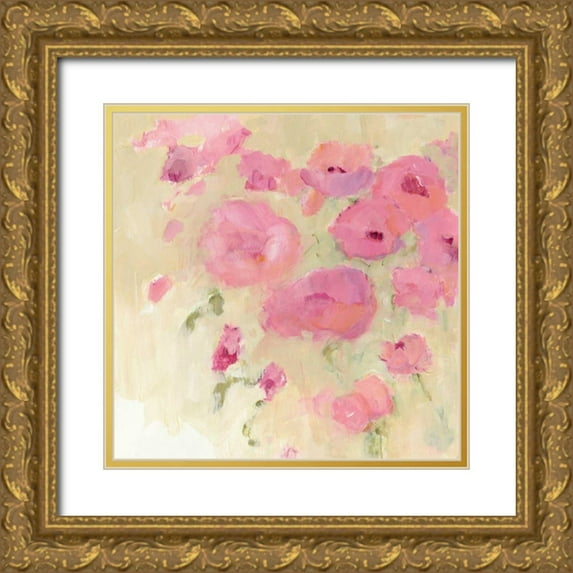 Tillmon, Avery 26x26 Gold Ornate Wood Framed with Double Matting Museum Art Print Titled - Floral Watercolor Crop