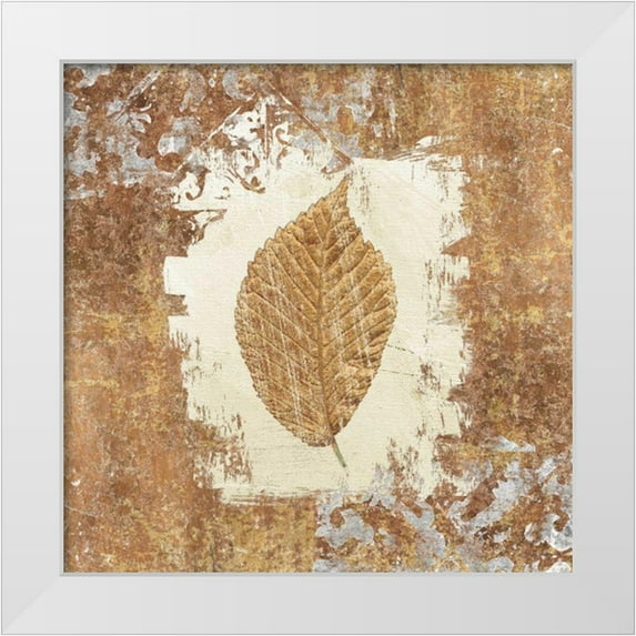 Tillmon, Avery 26x26 White Modern Wood Framed Museum Art Print Titled - Gilded Leaf II