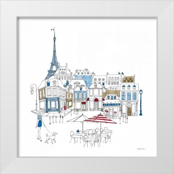 Tillmon, Avery 26x26 White Modern Wood Framed Museum Art Print Titled - World Cafe II Paris Color